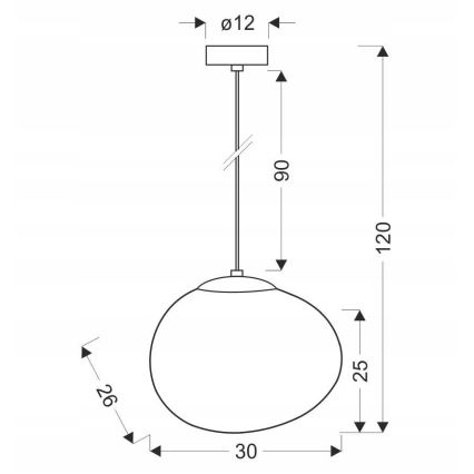Hanglamp aan een koord STONES 1xE27/40W/230V diameter 30 cm