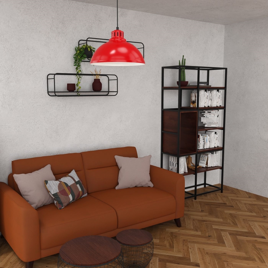 Hanglamp aan een koord SVEN 1xE27/15W/230V rood
