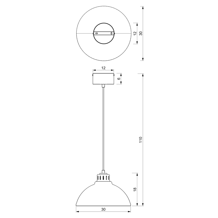 Hanglamp aan een koord SVEN 1xE27/15W/230V rood