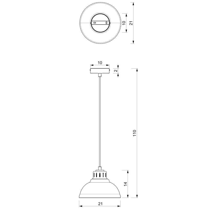 Hanglamp aan een koord SVEN 1xE27/15W/230V zwart