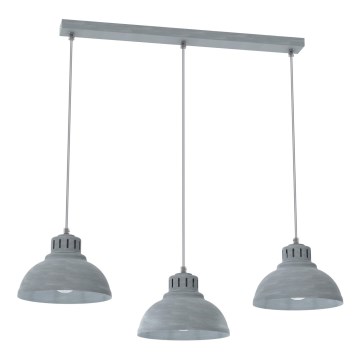 Hanglamp aan een koord SVEN 3xE27/15W/230V grijs