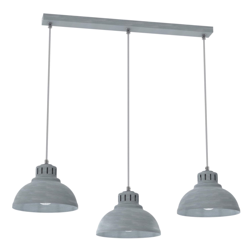 Hanglamp aan een koord SVEN 3xE27/15W/230V grijs