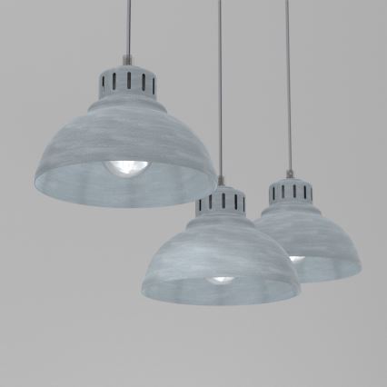 Hanglamp aan een koord SVEN 3xE27/15W/230V grijs