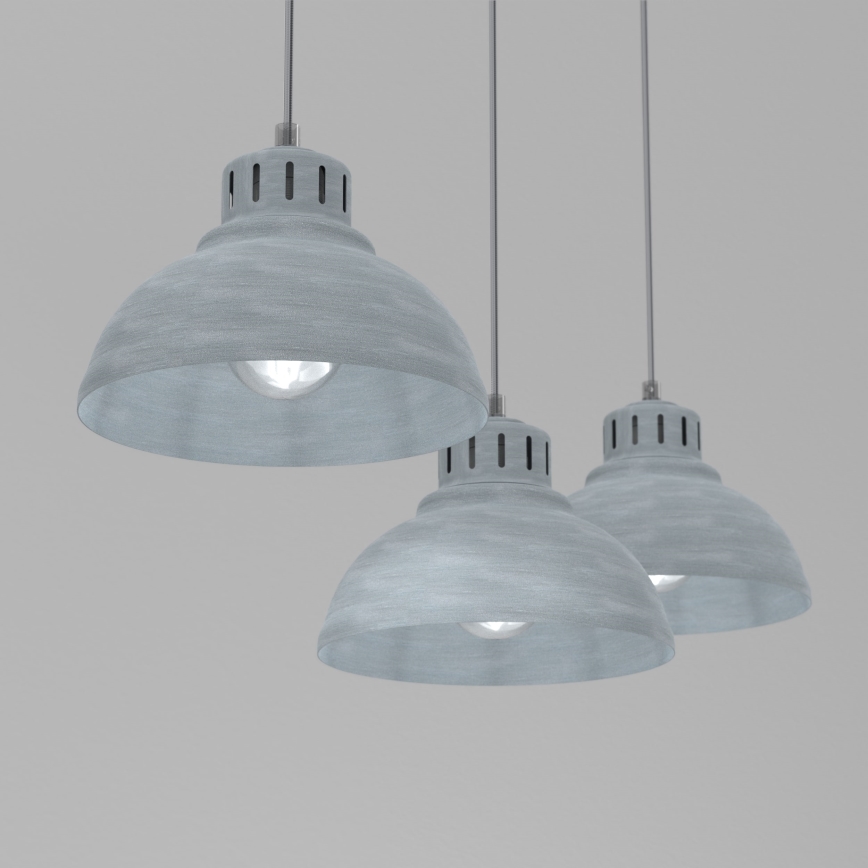 Hanglamp aan een koord SVEN 3xE27/15W/230V grijs