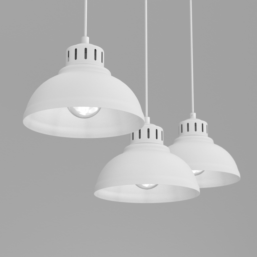 Hanglamp aan een koord SVEN 3xE27/15W/230V wit