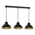 Hanglamp aan een koord SVEN 3xE27/15W/230V zwart/goud