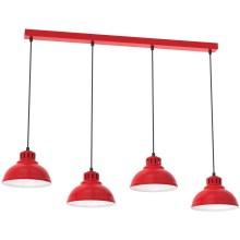 Hanglamp aan een koord SVEN 4xE27/15W/230V rood