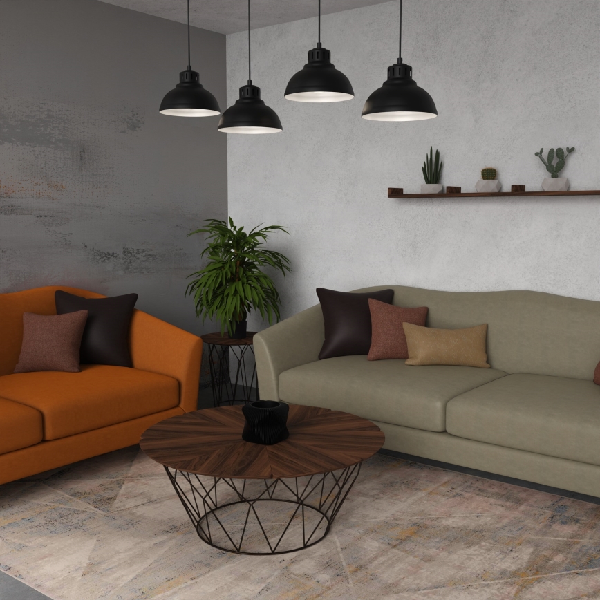 Hanglamp aan een koord SVEN 4xE27/15W/230V zwart