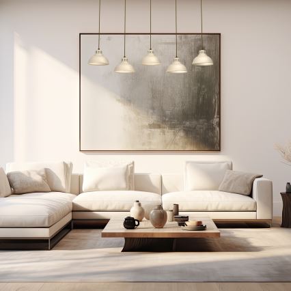Hanglamp aan een koord SVEN 5xE27/15W/230V beige