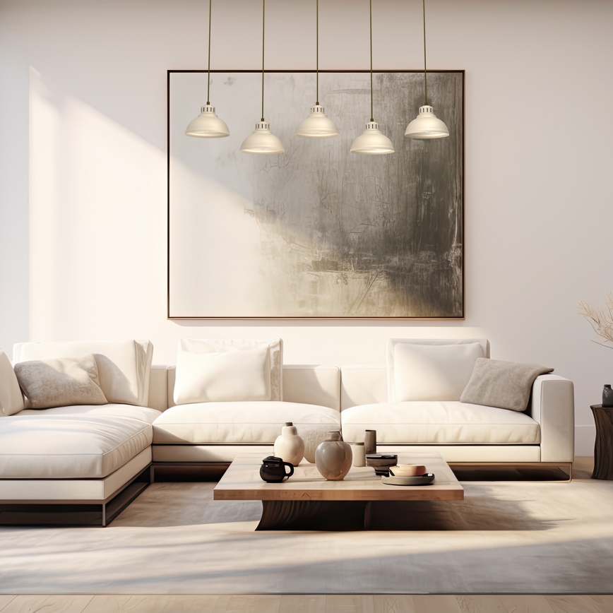 Hanglamp aan een koord SVEN 5xE27/15W/230V beige