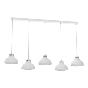 Hanglamp aan een koord SVEN 5xE27/15W/230V wit