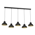 Hanglamp aan een koord SVEN 5xE27/15W/230V zwart/goud