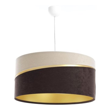 Hanglamp aan een koord SWING 1xE27/60W/230V bruin/beige/goud