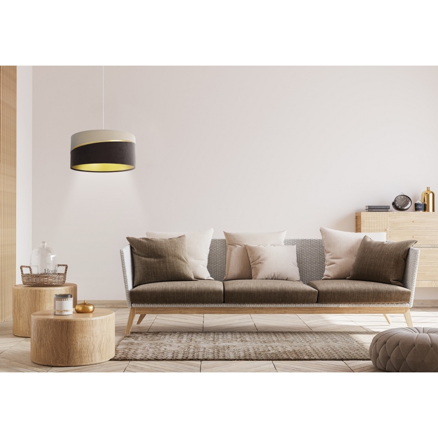 Hanglamp aan een koord SWING 1xE27/60W/230V bruin/beige/goud