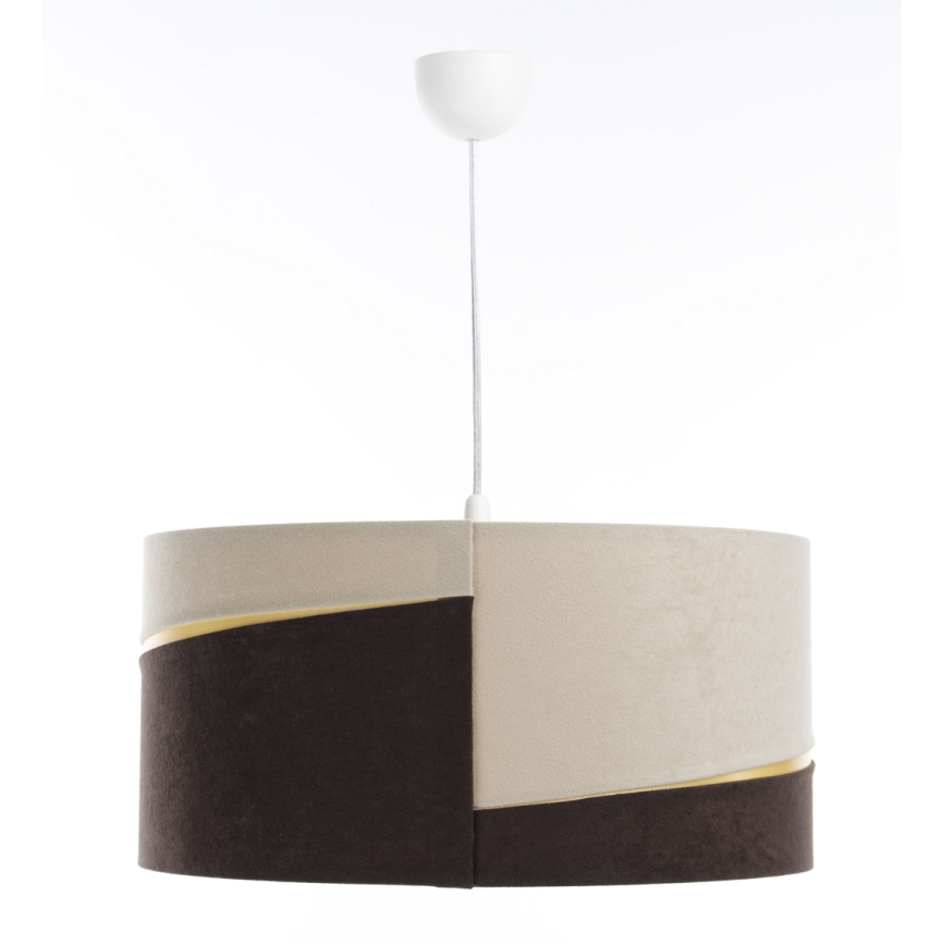 Hanglamp aan een koord SWING 1xE27/60W/230V bruin/beige/goud