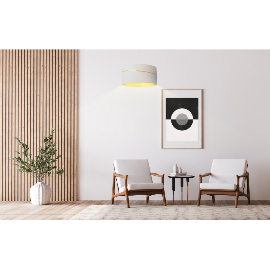 Hanglamp aan een koord SWING 1xE27/60W/230V wit/goud