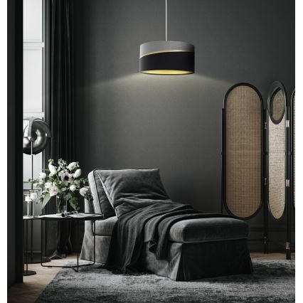 Hanglamp aan een koord SWING 1xE27/60W/230V zwart/grijs/goud