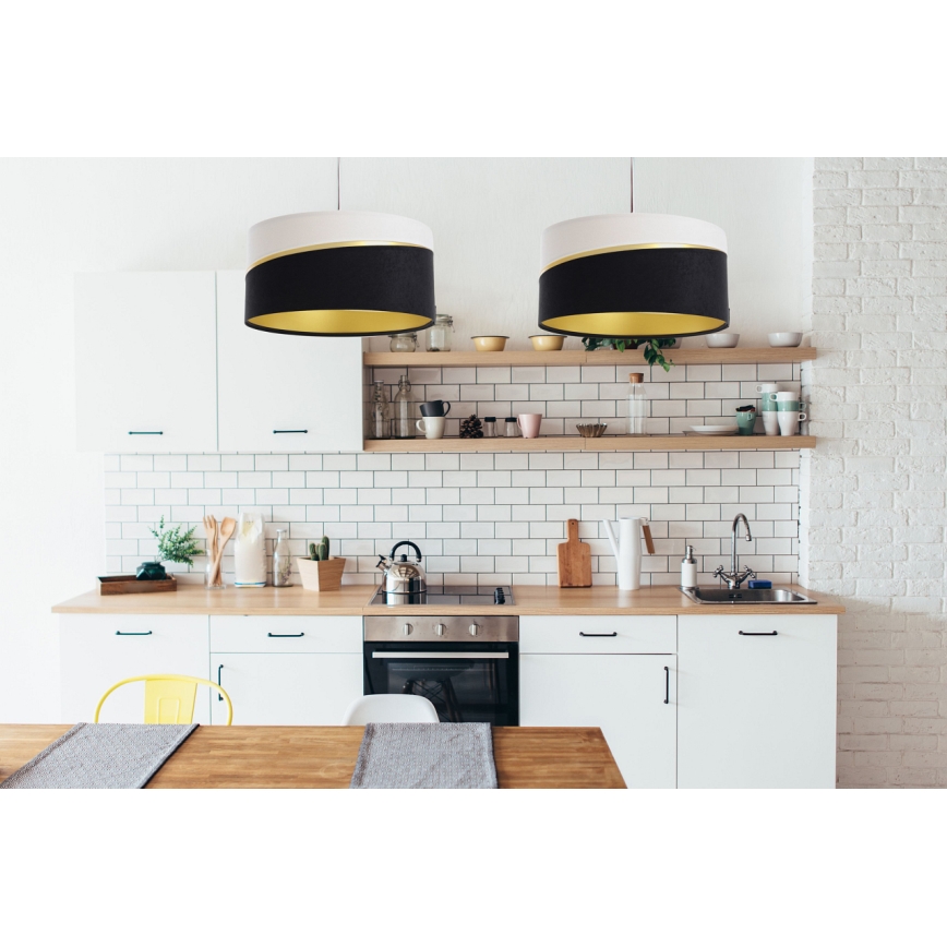 Hanglamp aan een koord SWING 1xE27/60W/230V zwart/wit/goud