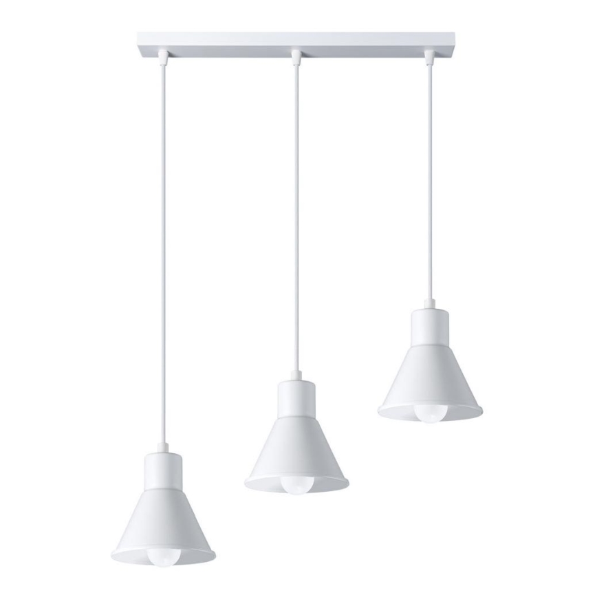 Hanglamp aan een koord TALEJA 3xE27/60W/230V wit