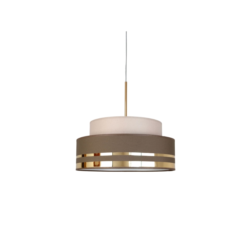 Hanglamp aan een koord TAMI 1xE27/60W/230V beige/bruin/goud