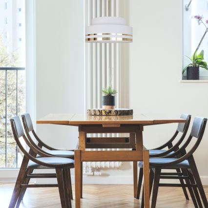 Hanglamp aan een koord TAMI 1xE27/60W/230V crème/goud