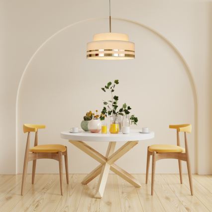 Hanglamp aan een koord TAMI 1xE27/60W/230V diameter 40 cm beige/goud