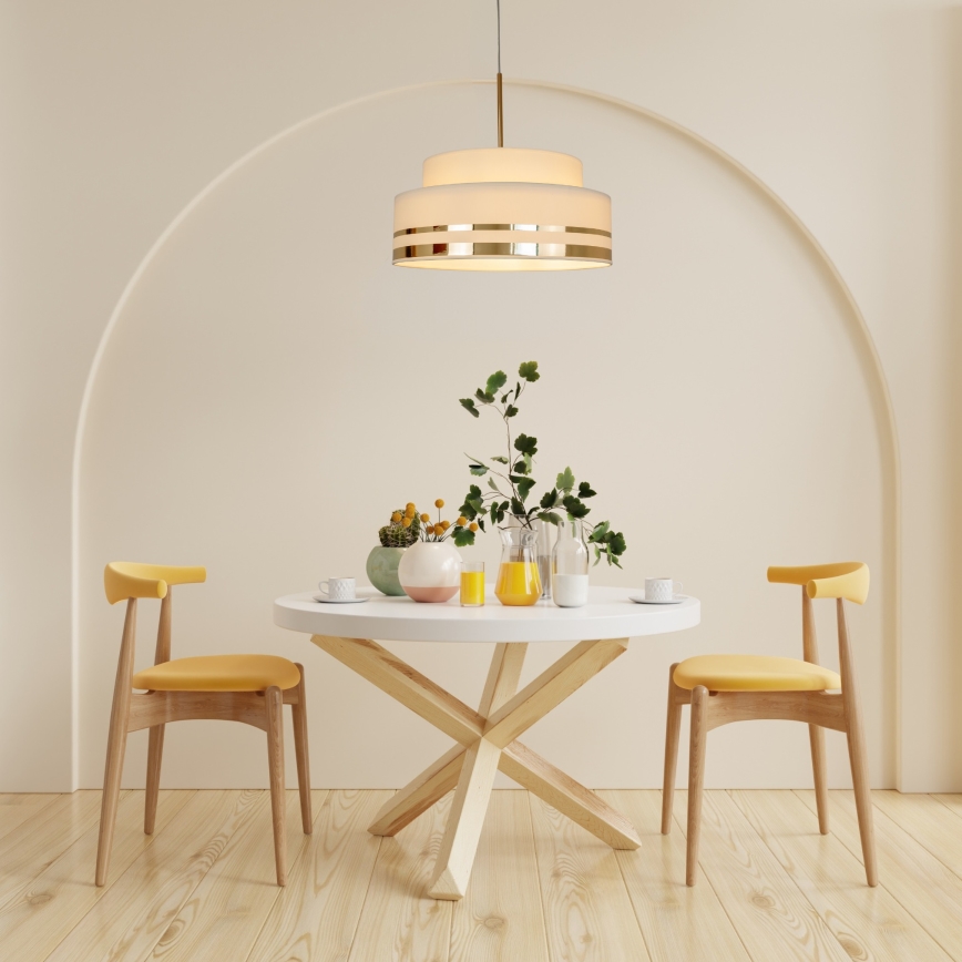 Hanglamp aan een koord TAMI 1xE27/60W/230V diameter 40 cm beige/goud