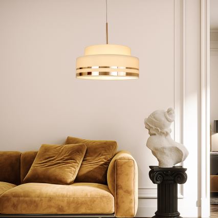 Hanglamp aan een koord TAMI 1xE27/60W/230V diameter 40 cm beige/goud