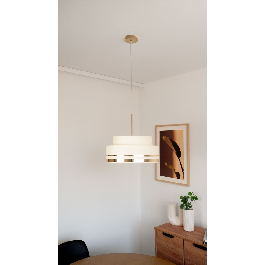 Hanglamp aan een koord TAMI 1xE27/60W/230V diameter 40 cm beige/goud