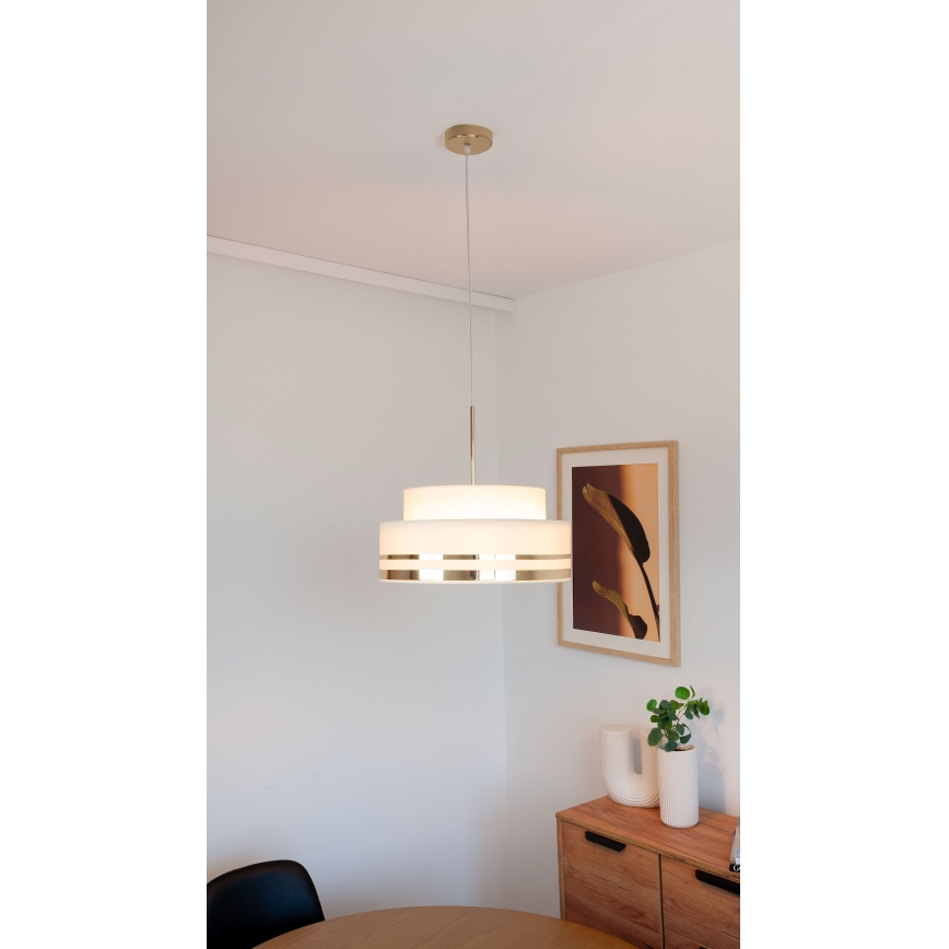 Hanglamp aan een koord TAMI 1xE27/60W/230V diameter 40 cm beige/goud