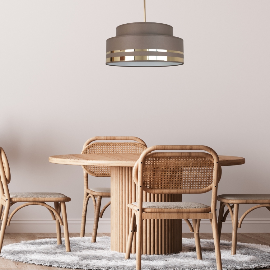 Hanglamp aan een koord TAMI 1xE27/60W/230V diameter 40 cm bruin/goud