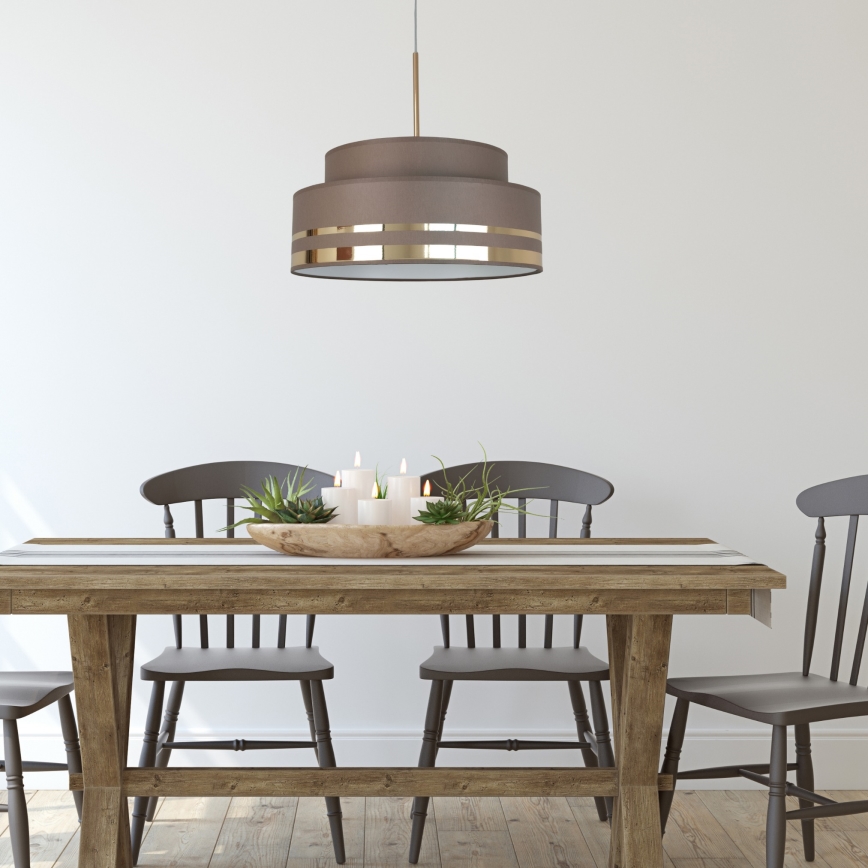 Hanglamp aan een koord TAMI 1xE27/60W/230V diameter 40 cm bruin/goud