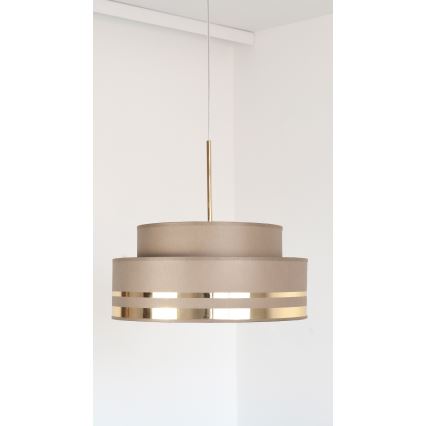 Hanglamp aan een koord TAMI 1xE27/60W/230V diameter 40 cm bruin/goud