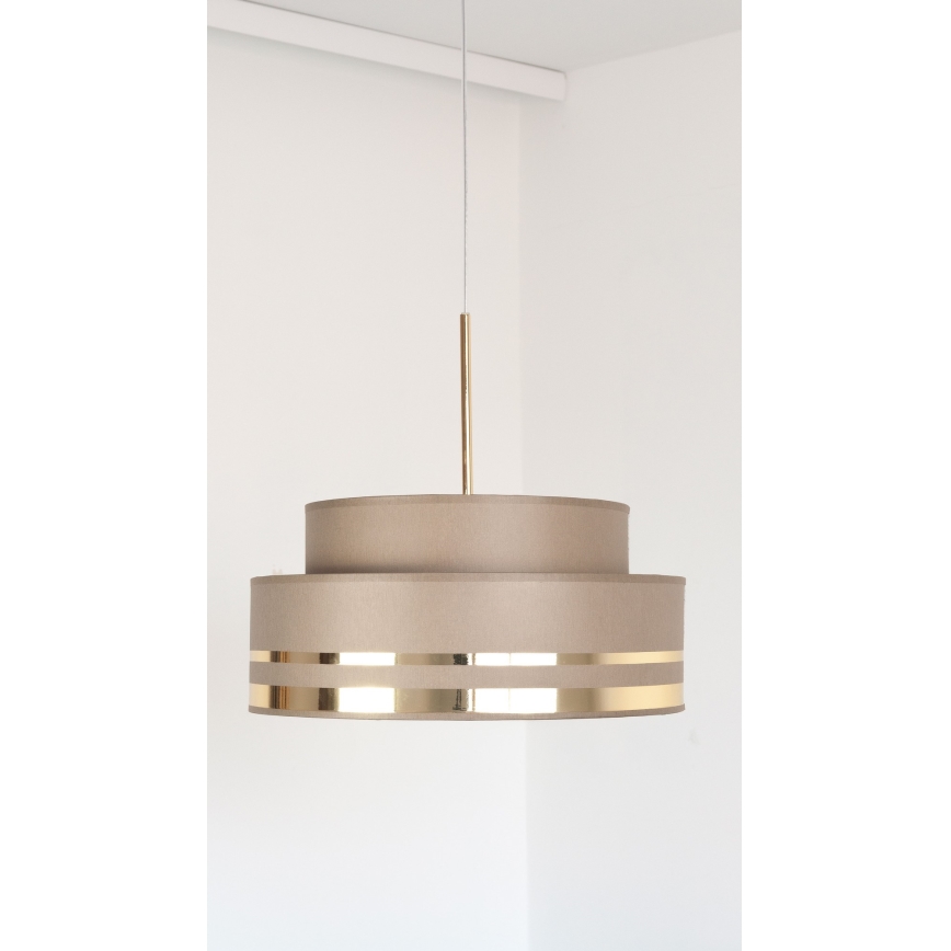 Hanglamp aan een koord TAMI 1xE27/60W/230V diameter 40 cm bruin/goud