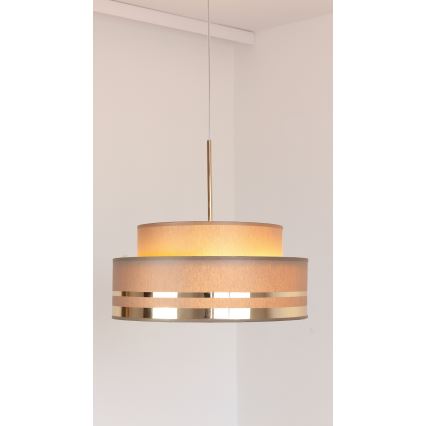 Hanglamp aan een koord TAMI 1xE27/60W/230V diameter 40 cm bruin/goud