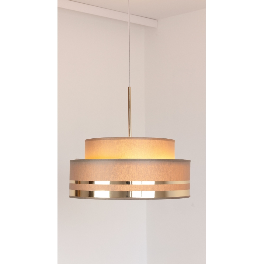 Hanglamp aan een koord TAMI 1xE27/60W/230V diameter 40 cm bruin/goud