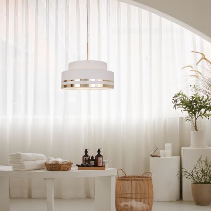 Hanglamp aan een koord TAMI 1xE27/60W/230V diameter 40 cm crème/goud