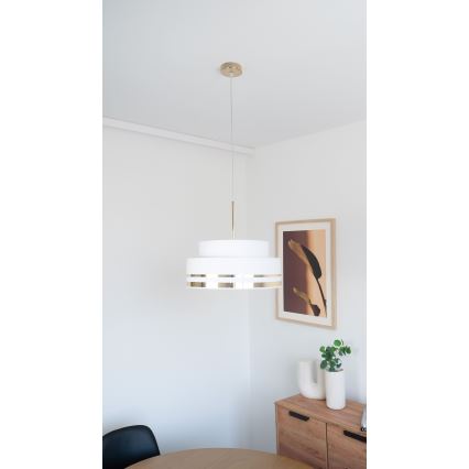 Hanglamp aan een koord TAMI 1xE27/60W/230V diameter 40 cm crème/goud