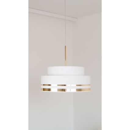 Hanglamp aan een koord TAMI 1xE27/60W/230V diameter 40 cm crème/goud