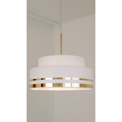Hanglamp aan een koord TAMI 1xE27/60W/230V diameter 40 cm crème/goud