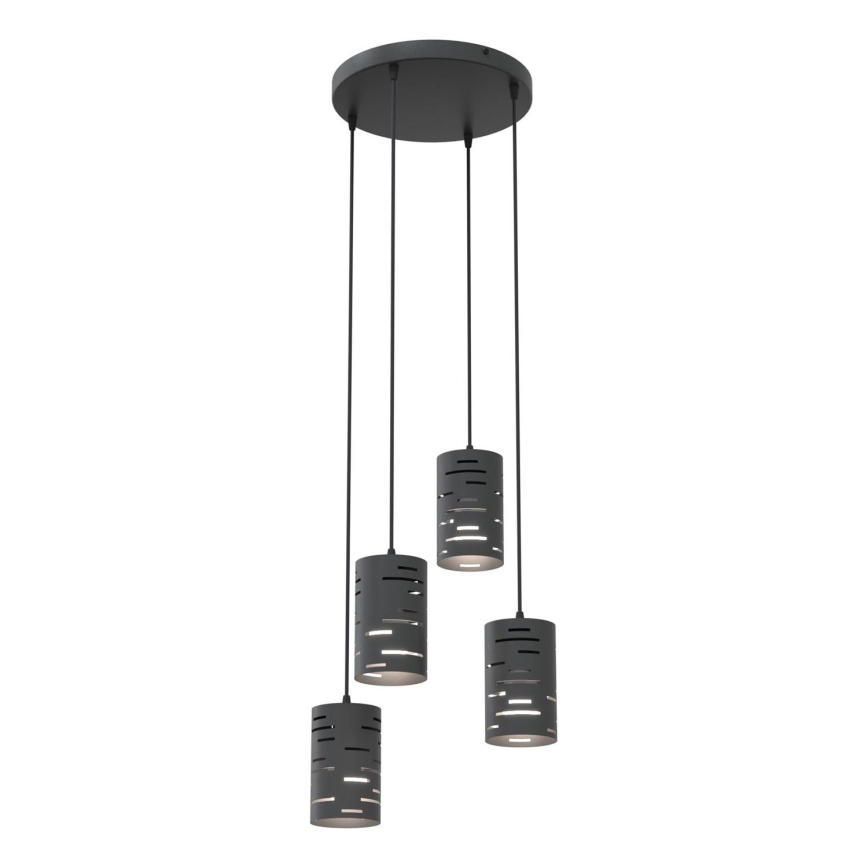 Hanglamp aan een koord TANK 4xE27/15W/230V zwart