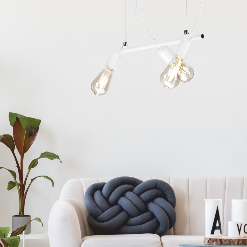 Hanglamp aan een koord TARO 3xE27/60W/230V wit