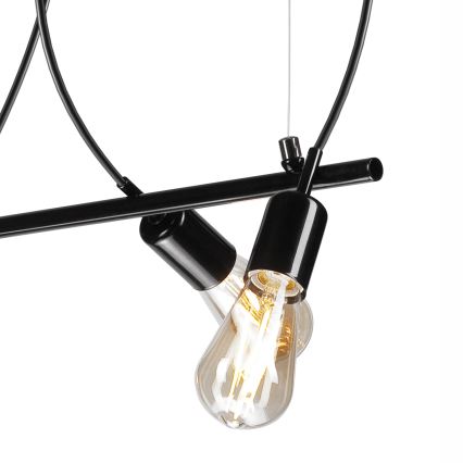 Hanglamp aan een koord TARO 3xE27/60W/230V zwart