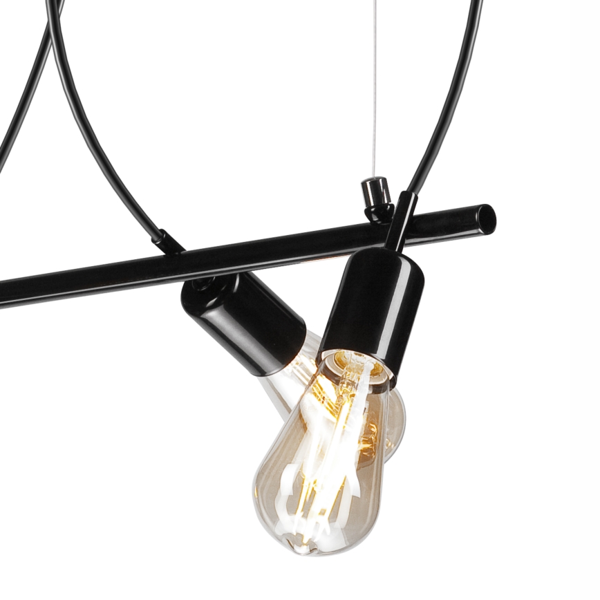 Hanglamp aan een koord TARO 3xE27/60W/230V zwart