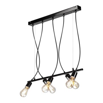 Hanglamp aan een koord TARO 5xE27/60W/230V zwart