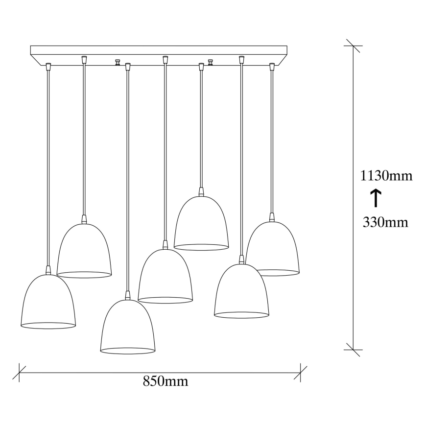 Hanglamp aan een koord TATTOO 7xE27/40W/230V