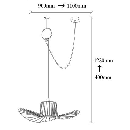 Hanglamp aan een koord TEL 1xE27/40W/230V