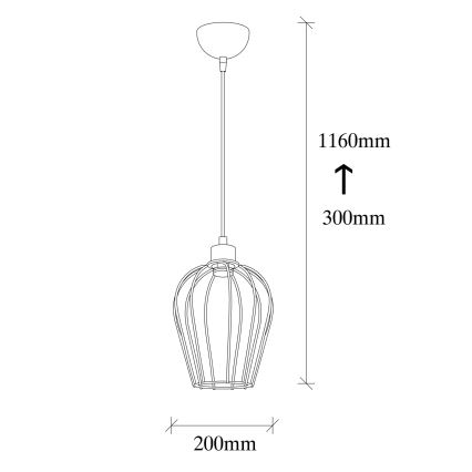 Hanglamp aan een koord TEL 1xE27/40W/230V