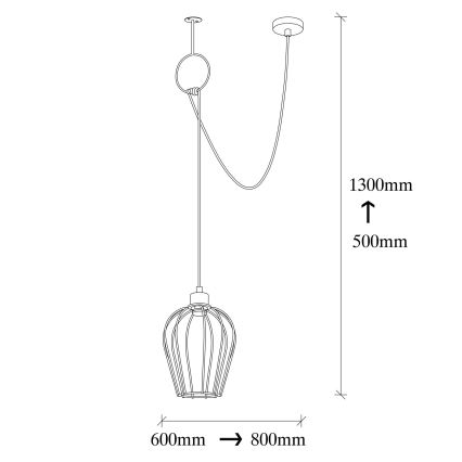 Hanglamp aan een koord TEL 1xE27/40W/230V