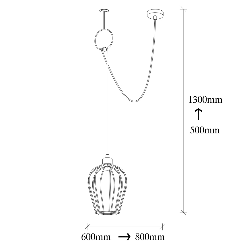 Hanglamp aan een koord TEL 1xE27/40W/230V